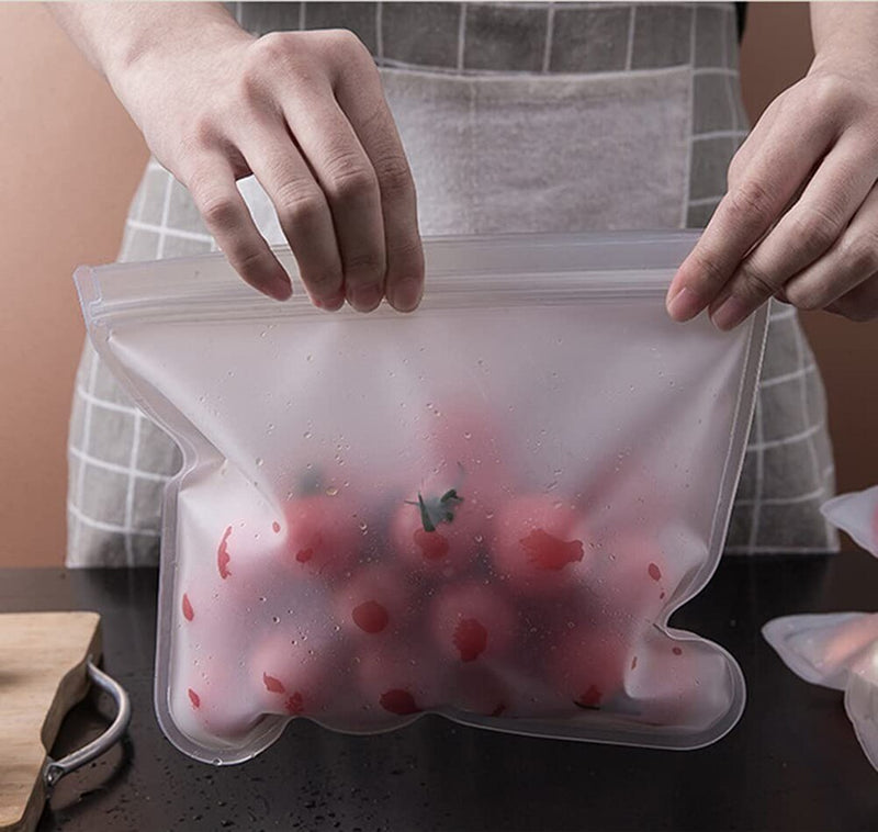 Silicone Food Storage Containers Leakproof Containers Reusable Stand Up Zip Shut Bag Cup Fresh Bag Food Storage Bag Fresh Wrap